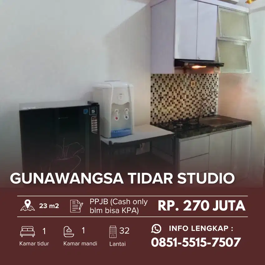 Gunawangsa Tidar Studio ‼️ Jual Apartemen Furnish View City Pusat Kota