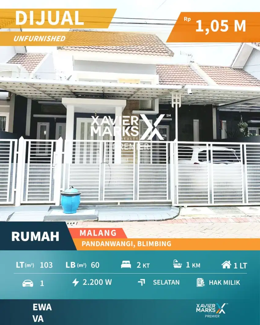 Dijual Rumah Minimalis Dekat Bandara di Pandanwangi Malang