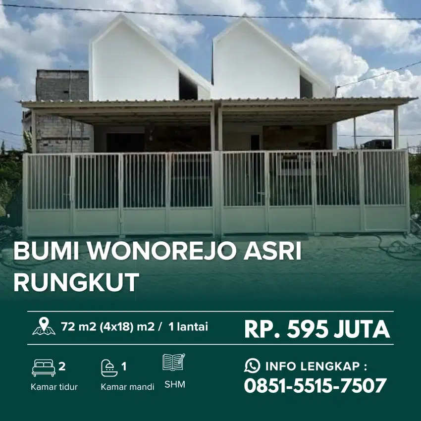 BUMI WONOREJO ASRI 595 Juta ‼️Rumah Siap Huni Rungkut Akses Merr