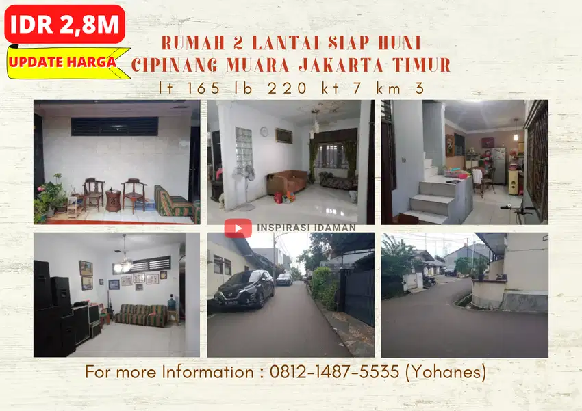 Rumah Cipinang Muara 2 Lantai Siap Huni Jakarta Timur