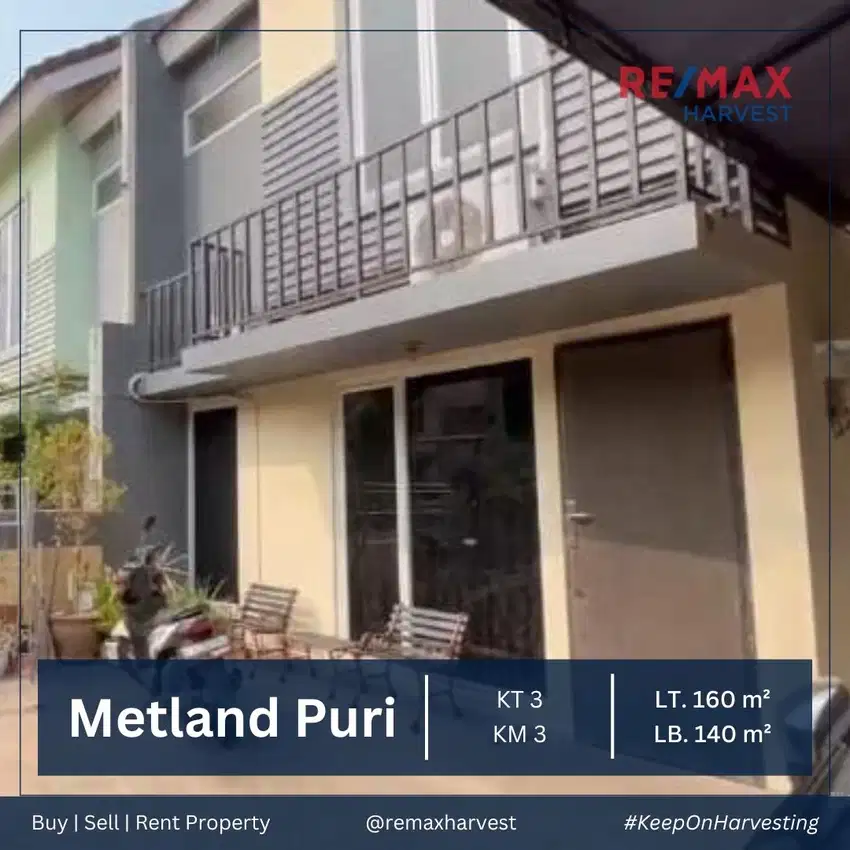 DIJUAL CEPAT ! RUMAH 3 KAMAR BAGUS DAN SIAP HUNI DI METLAND PURI