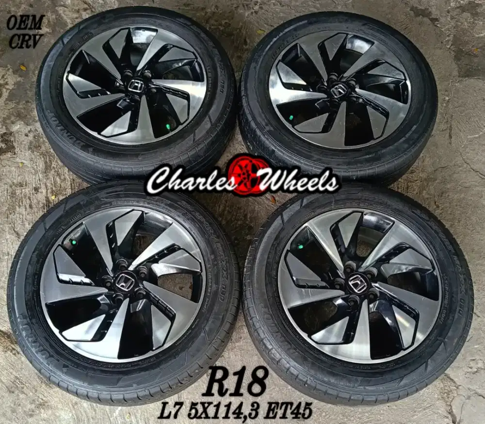 Jual velg + ban oem crv ring 18 5x114,3 hrv brv dll