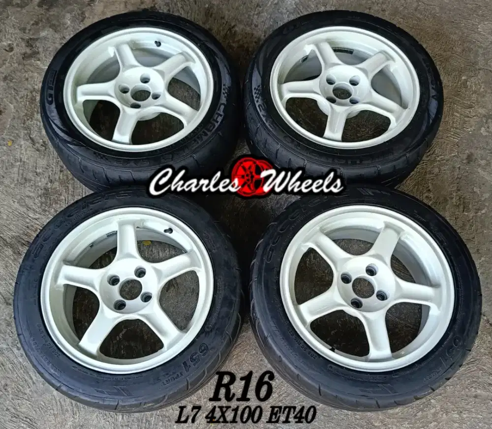 Jual velg + ban advan r16 4x100 jazz yaris baleno city vios dll