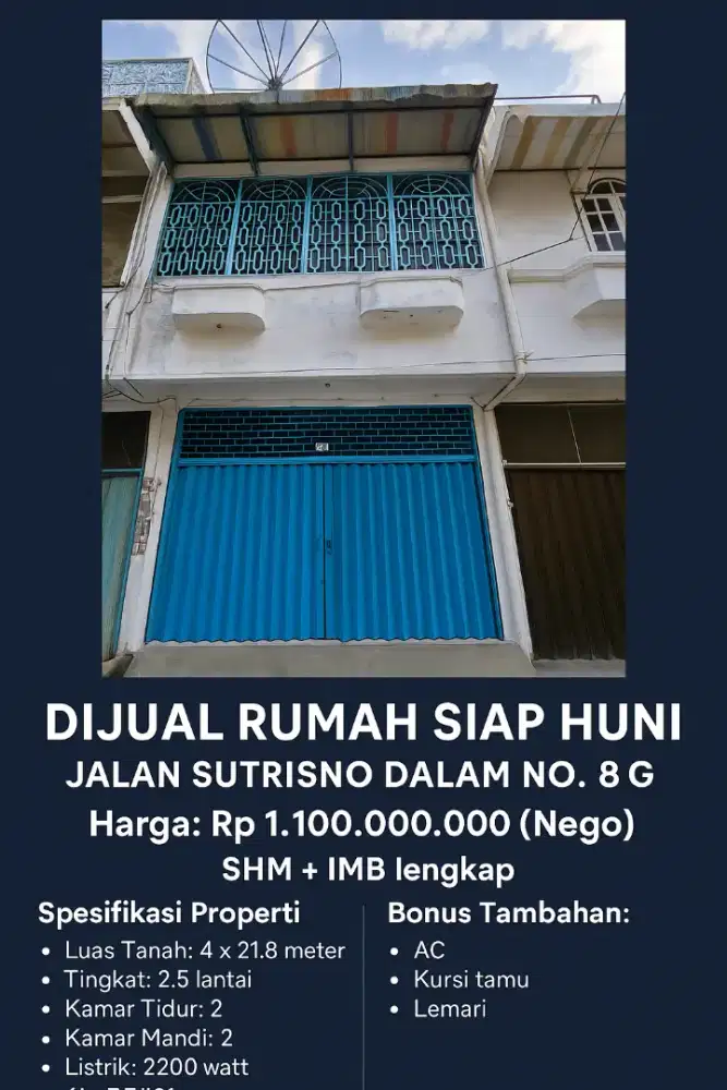 DIJUAL RUMAH SIAP HUNI DAERAH SUTRISNO