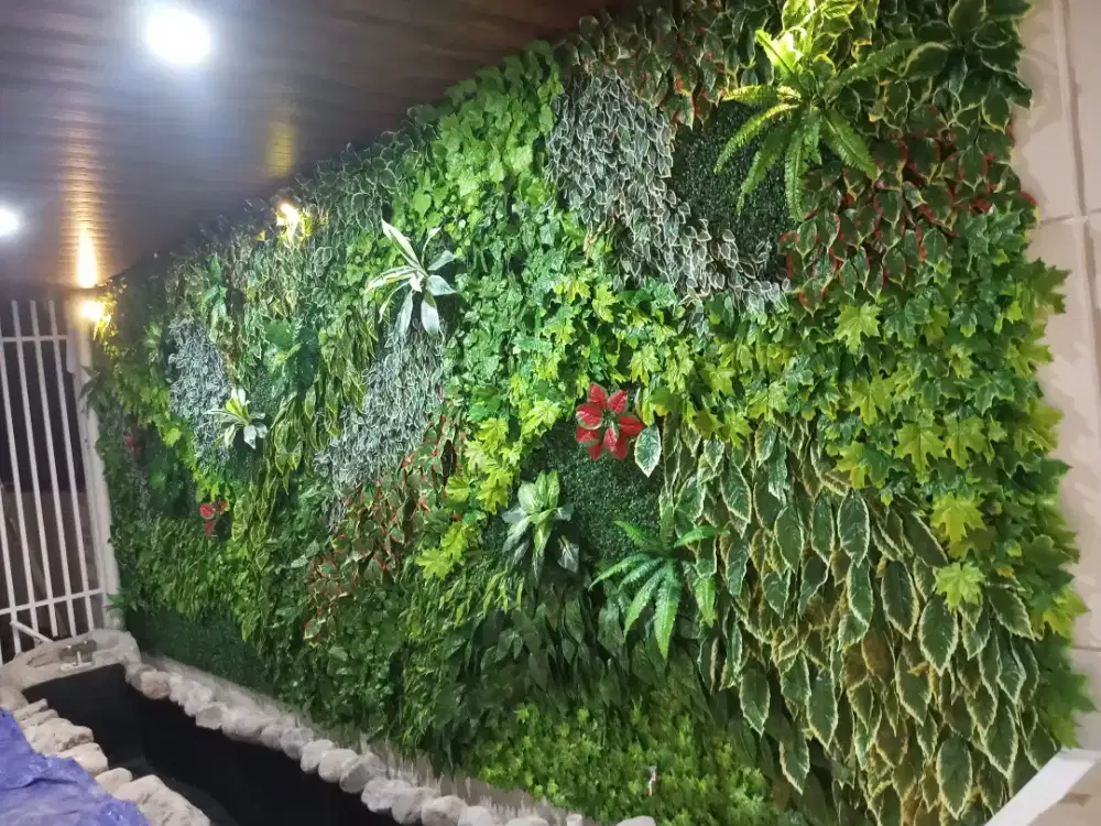 Taman vertikal Taman dinding ventricak artificial.