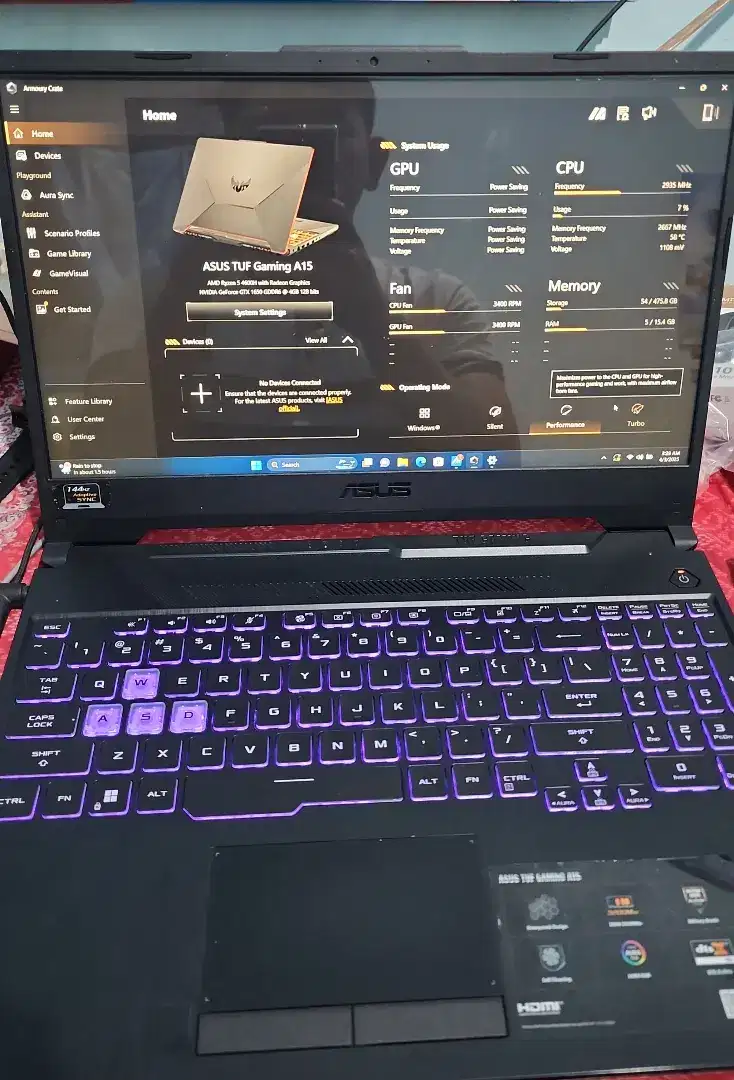 Laptop asus tuf gaming a15 fx506ih ryzen 5 4600h