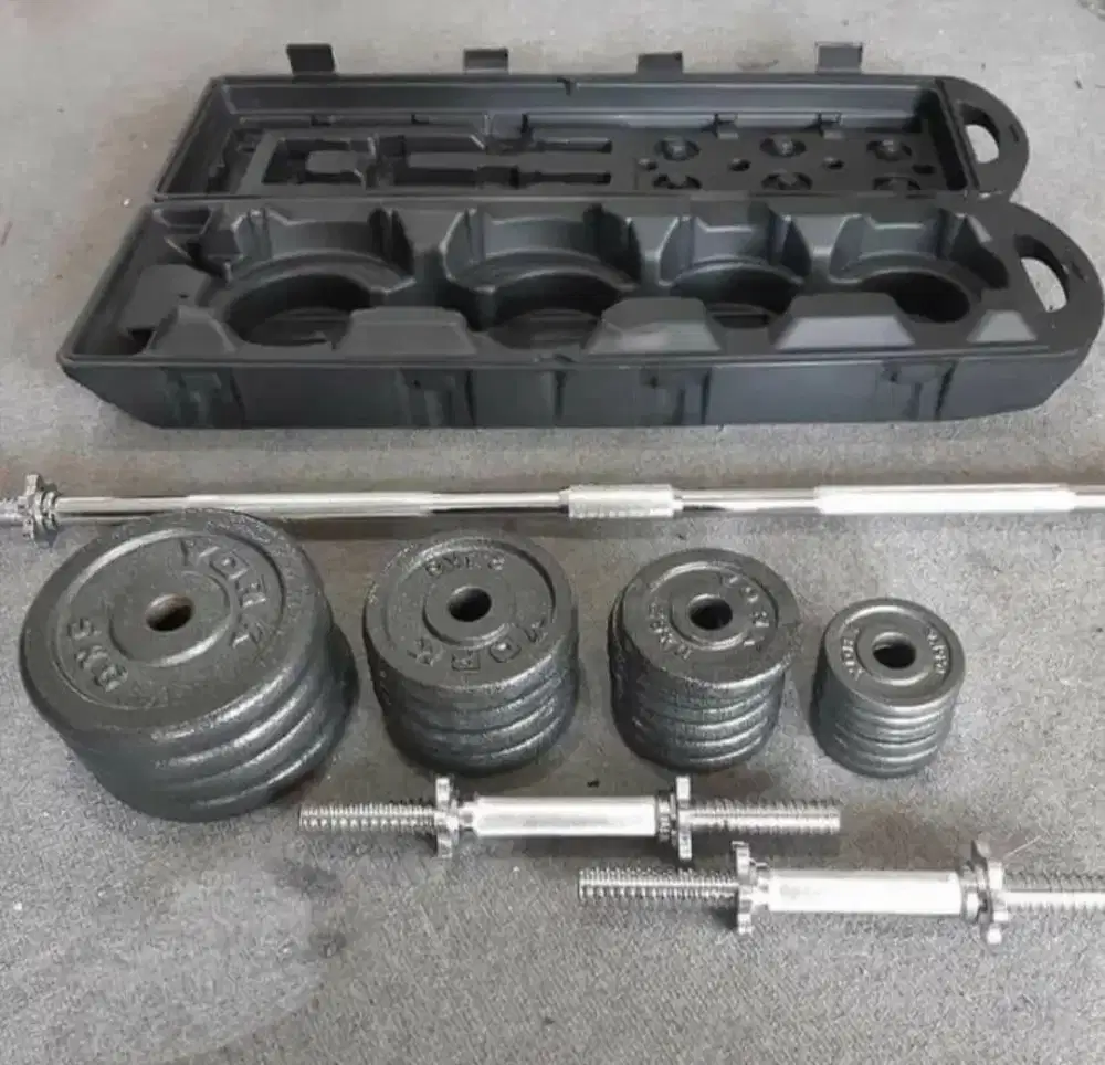 DUMBELL BARBELL SET 50 KG BARU SIAP KIRIM COD