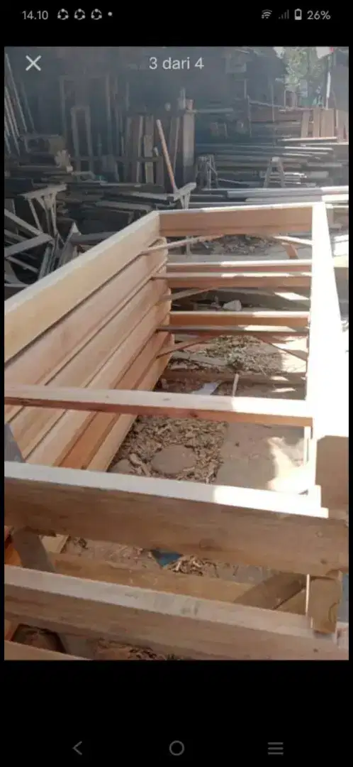 Kusen pintu nya ready dari kayu bekas Meranti oven berkualitas