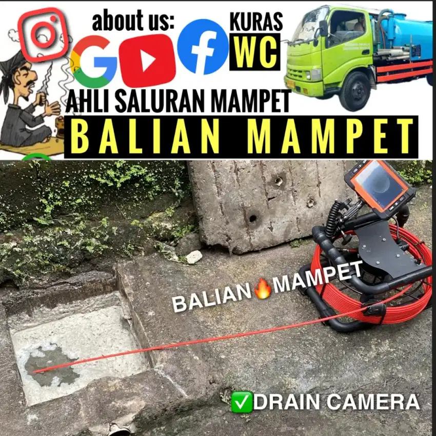 ENDOSKOPI SALURAN MAMPET TANPA BONGKAR & KURAS SEDOT WC