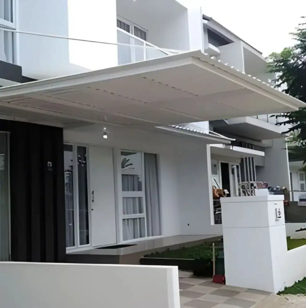 Pemasangan kanopi alderon double layer