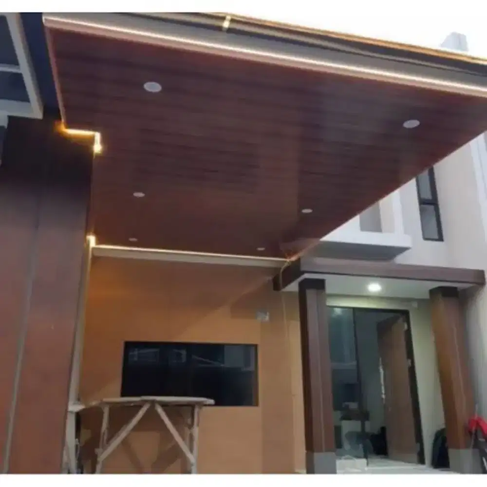 Canopy atap alderon single layer + plafon pvc