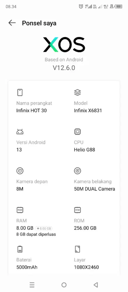 Infinix Hot 30 RAM 8/256