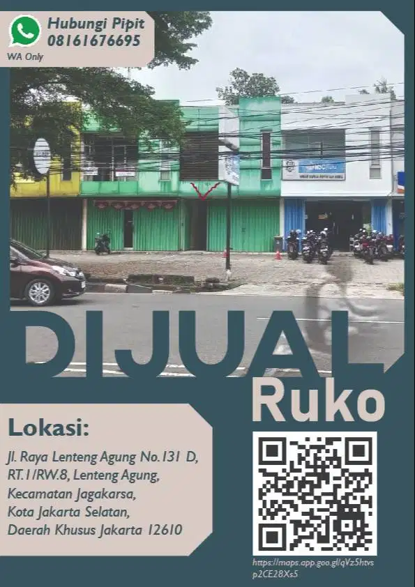 Ruko Strategis di Lenteng Agung dengan Skema Fleksibel!