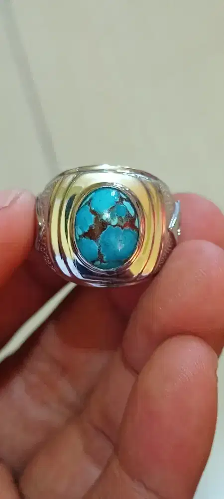 Pirus Mesir ceplok kuro mewah Ring Monel handmade mewah