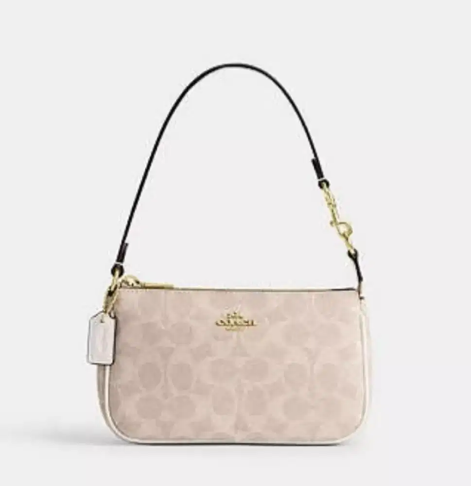 Coach Corner Zip Wristlet With Signature Canvas