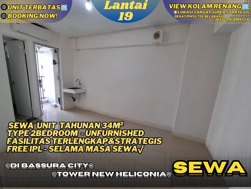 Harga Miring! Sewa 2BR UNFURNISHED Bassura City Buruan Sebelum Terisi!