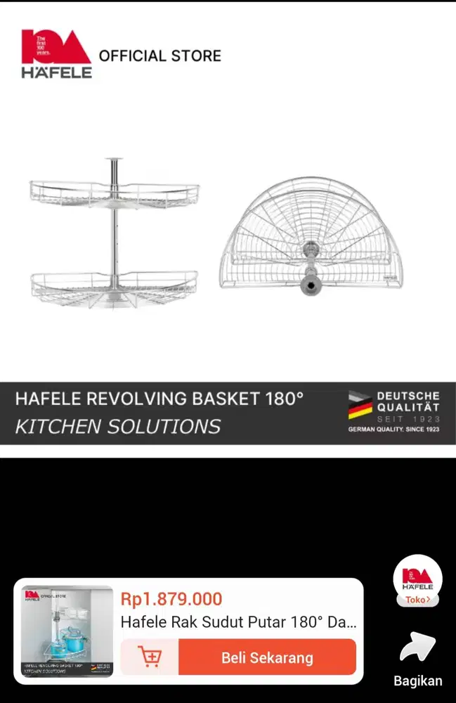 Rak Kitchen Kabinet Hafele Bahan Stainless non Karat