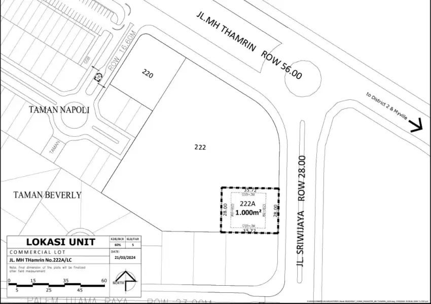 Dijual kavling komersil 1000 meter, Lippo Cikarang, cikarang selatan