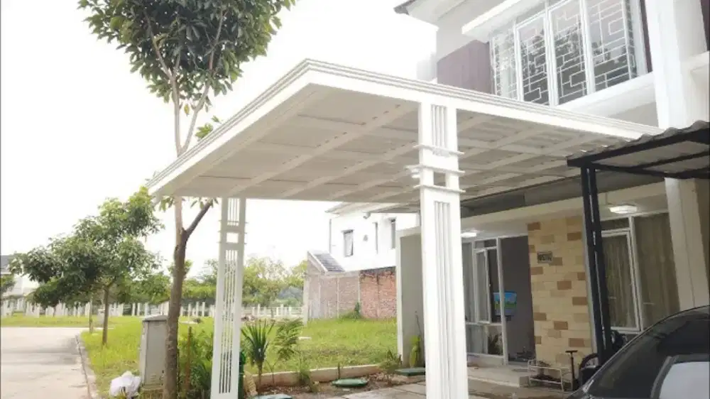 Kanopi atap alderon upvc dobel layer