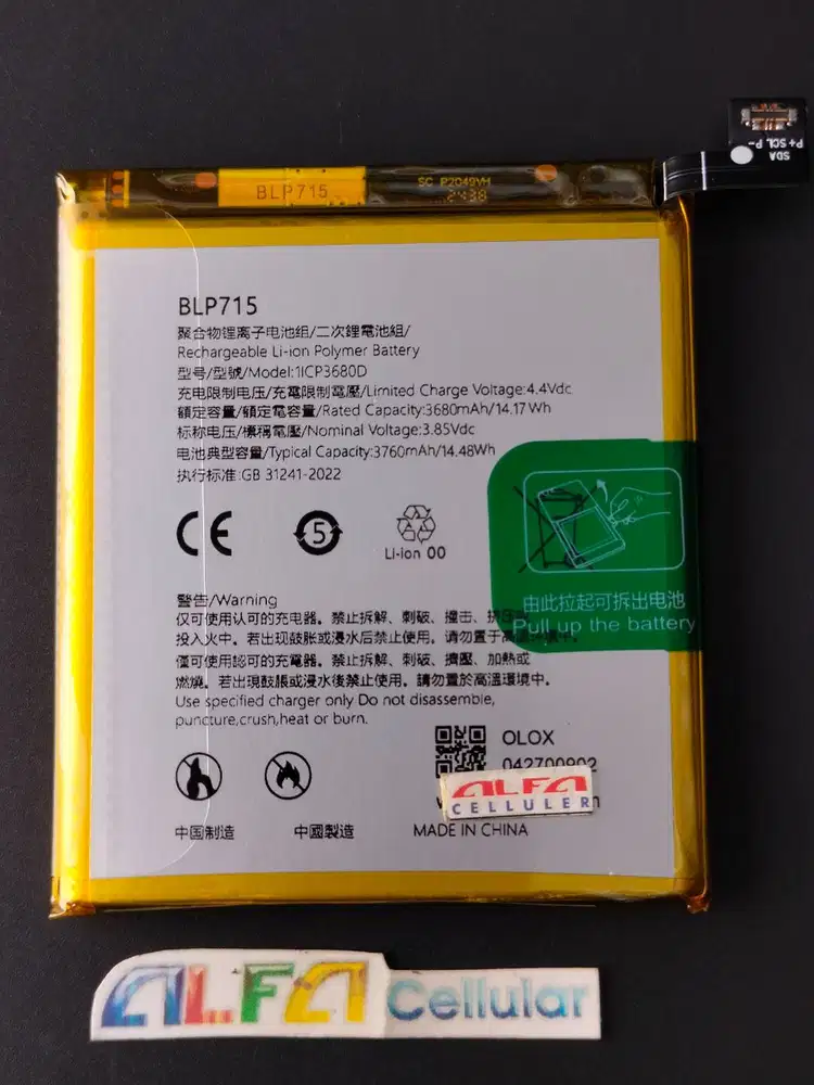 Baterai REALME X /OPPO K3 BLP715 Baterai REALME XT / XT PRO BLP741 ORI