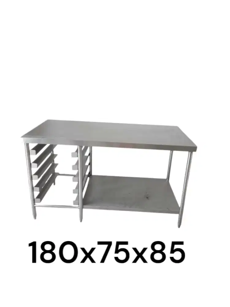Meja Stainless Baking + rak loyang 180x75x85