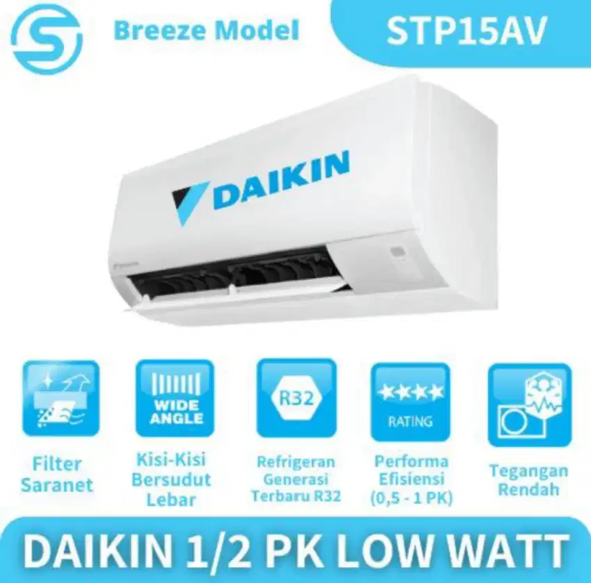 AC DAIKIN 1/2 PK 15AV GARANSI RESMI 3 TAHUN BARU