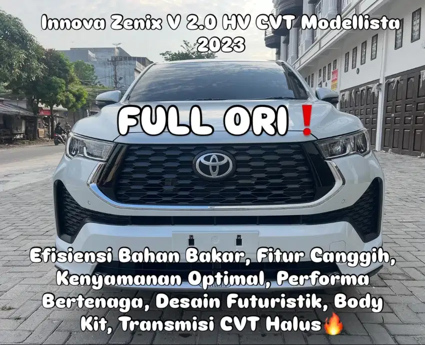 (TDP 71 JUTA!) Toyota Innova Zenix V 2.0 HV CVT Modellista Putih 2023