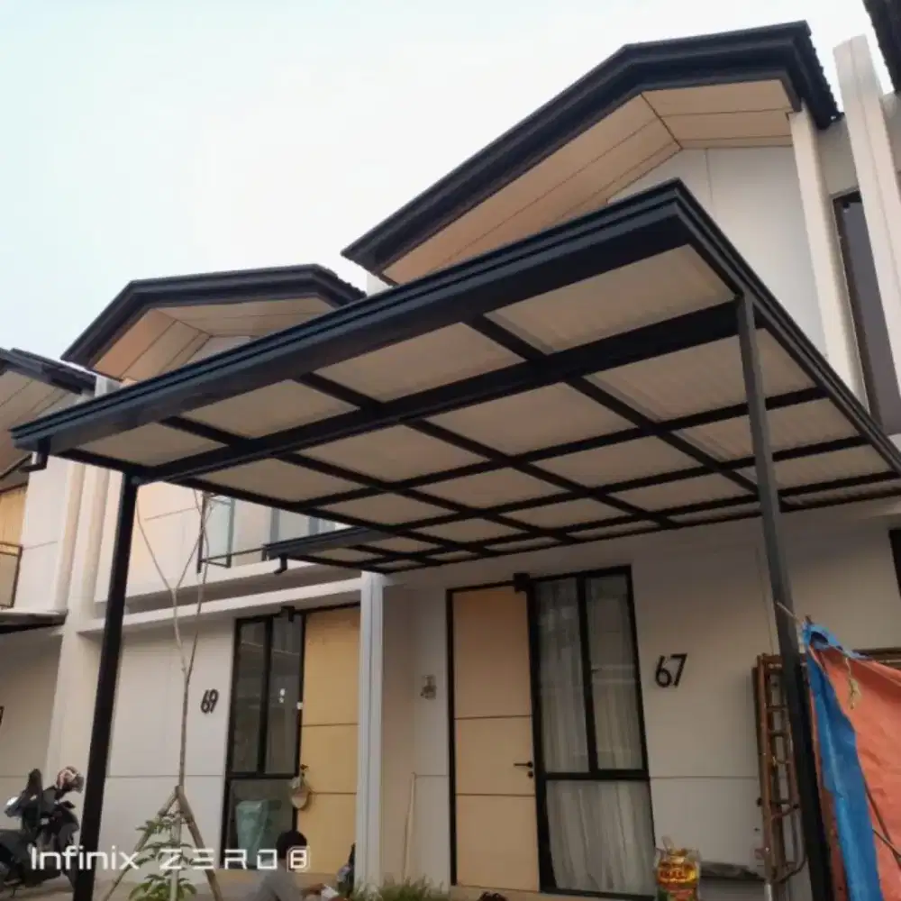 Kanopi alderon kombinasi talang air