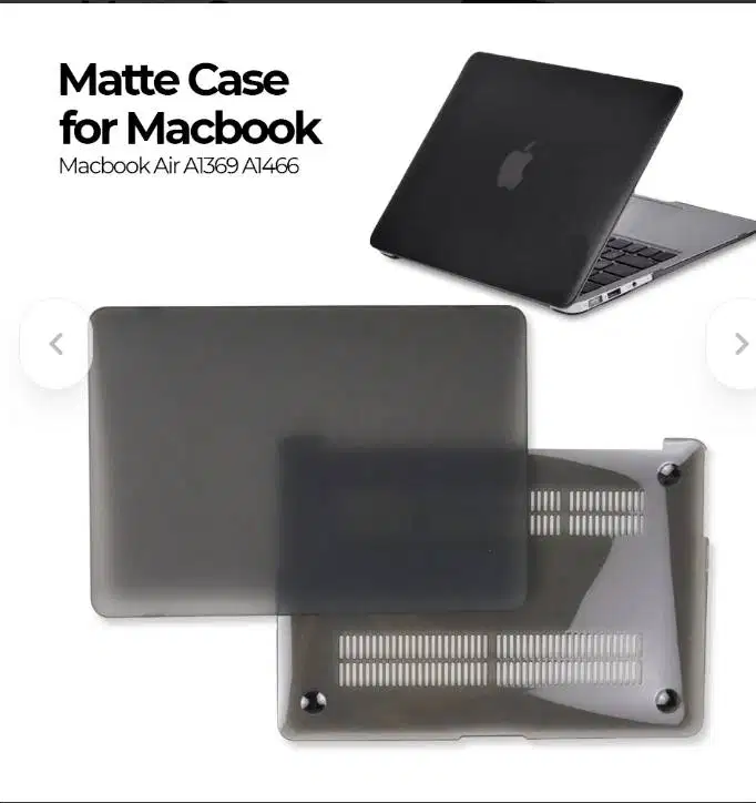 MTT Matte Case for Macbook Air 13 Inch A1466 A1369 - MBMS - Black