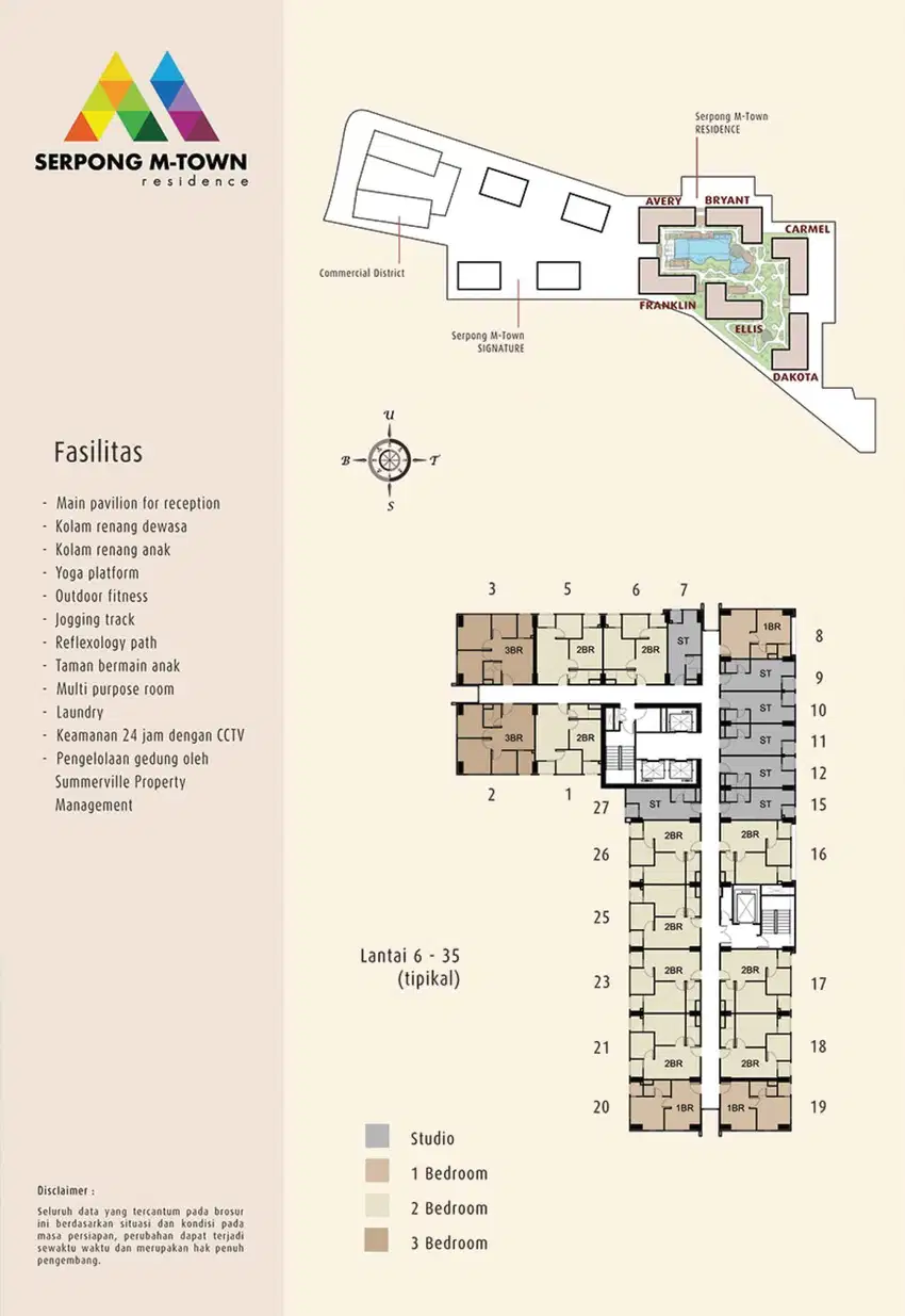 Dijual Super Murah Apartement M Town Tower Bryant Type 1 Bed Rom Lt 21
