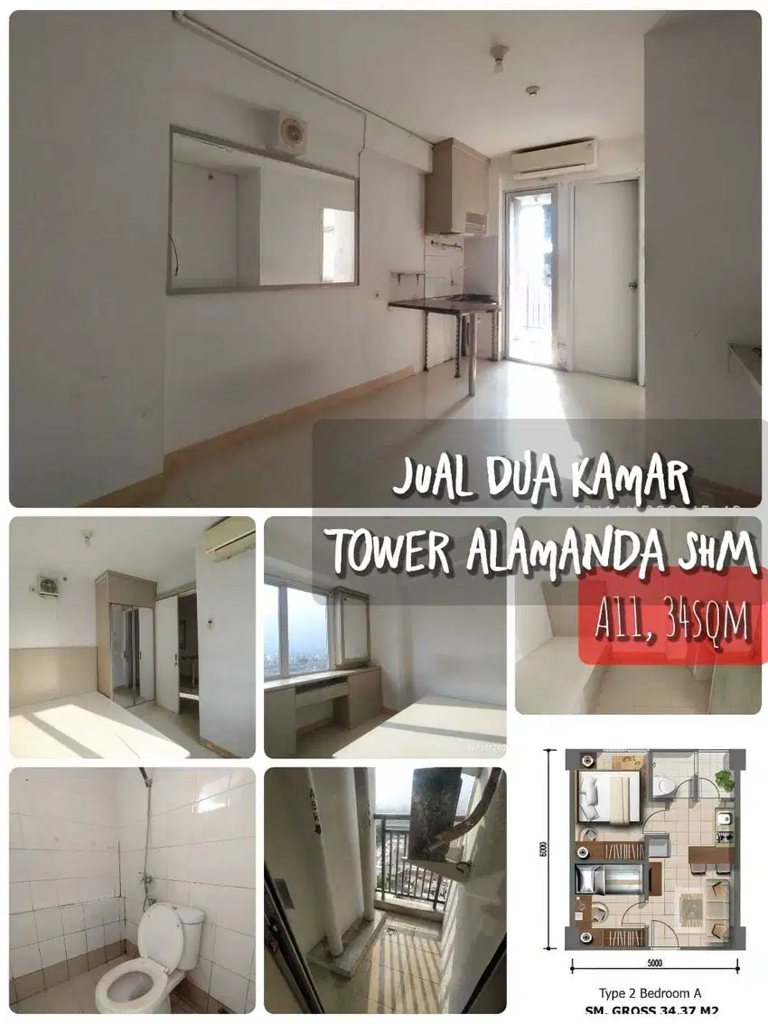 Jual 2BR semi furnished tower A apartemen Bassura City atas mall