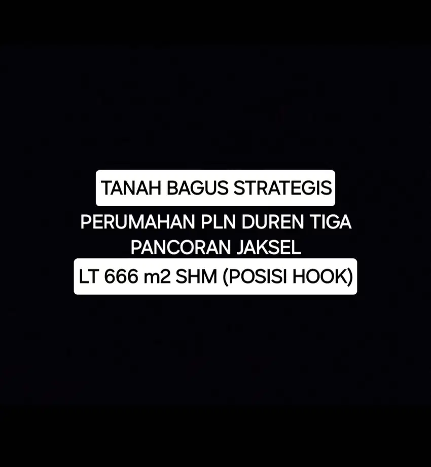TANAH BAGUS STRATEGIS DI PERUMAHAN PLN DUREN TIGA PANCORAN JAKSEL