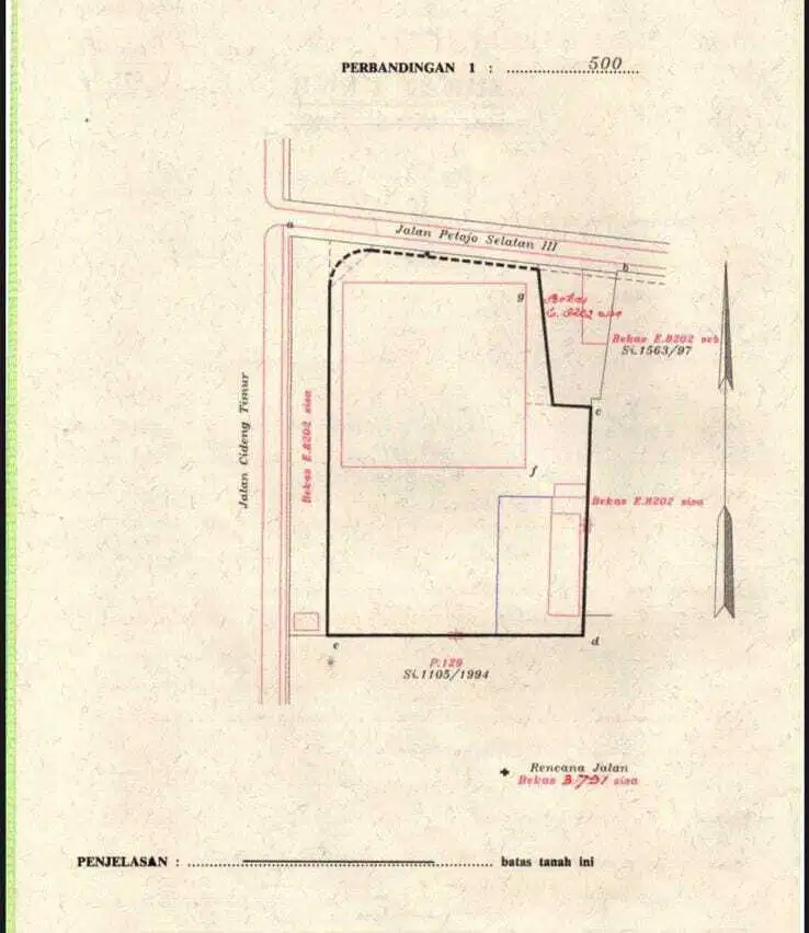 Jual Cepat Lahan Komersil area Cideng Petojo Luas 1669sqm. Bekas SPBU