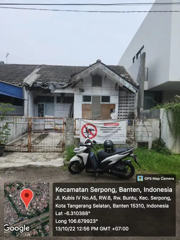 rumah rusak jual tanah saja .Griya Loka BSD