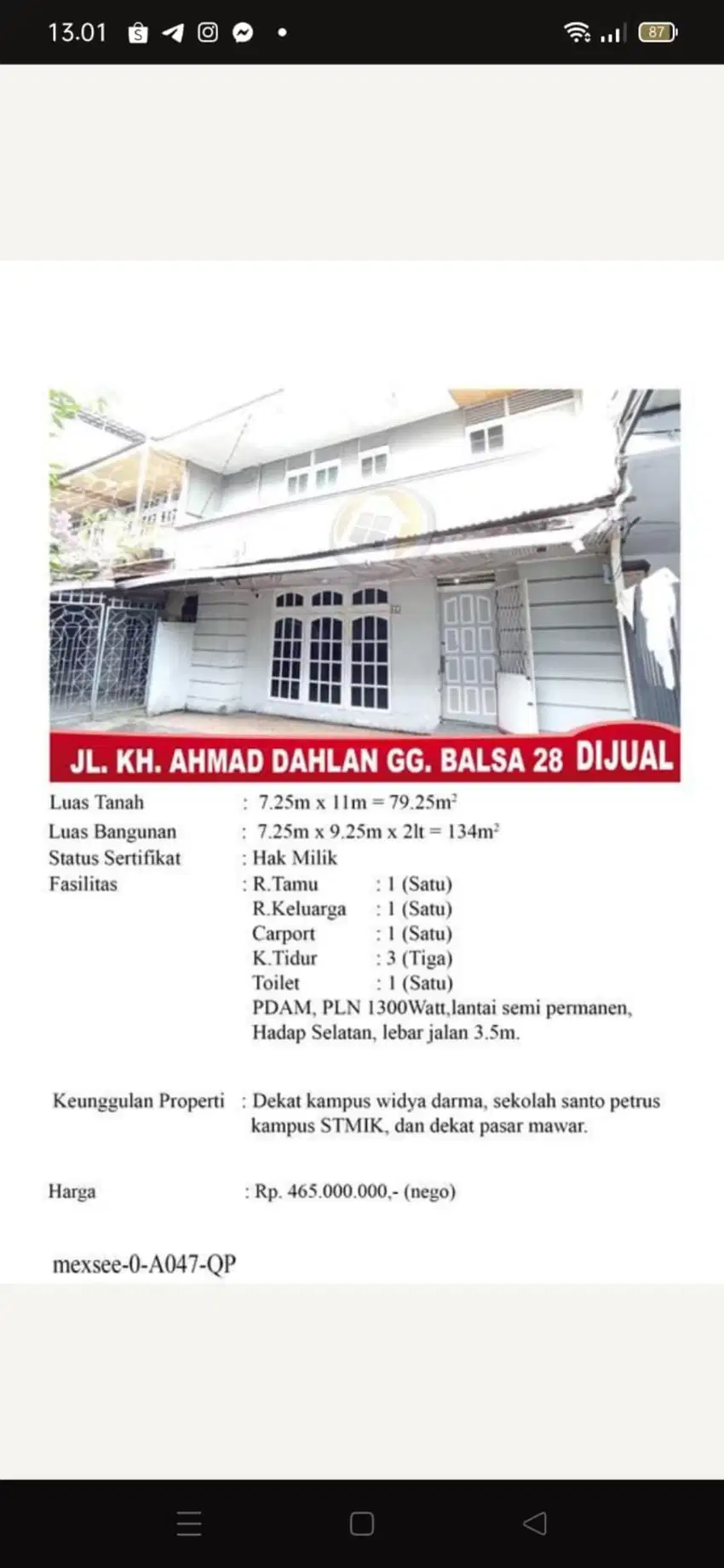 D jual murah rmh pontianak di jl kha Dahlan, lokasi strategis&rame