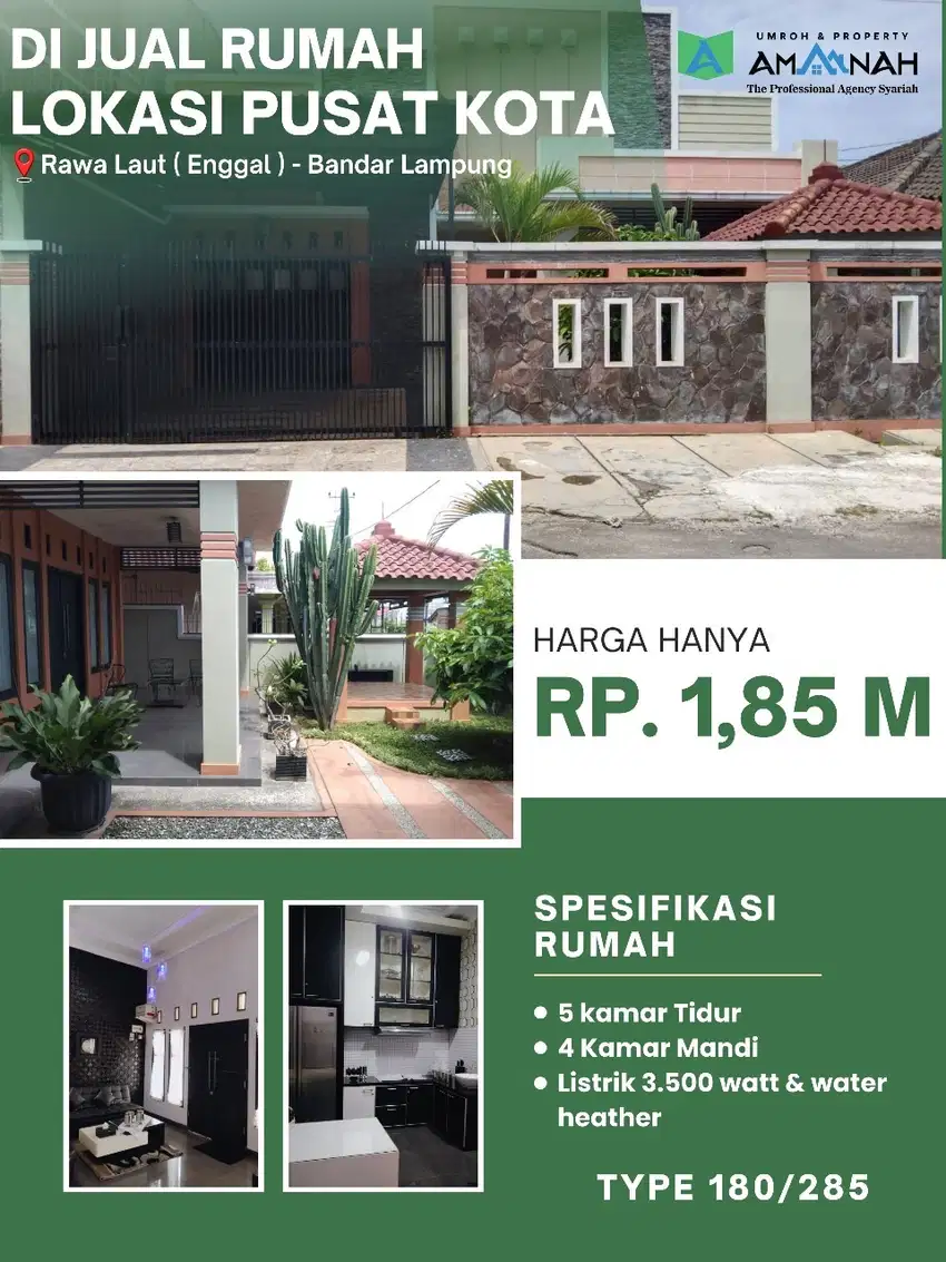 RUMAH DIJUAL PUSAT KOTA BANDAR LAMPUNG