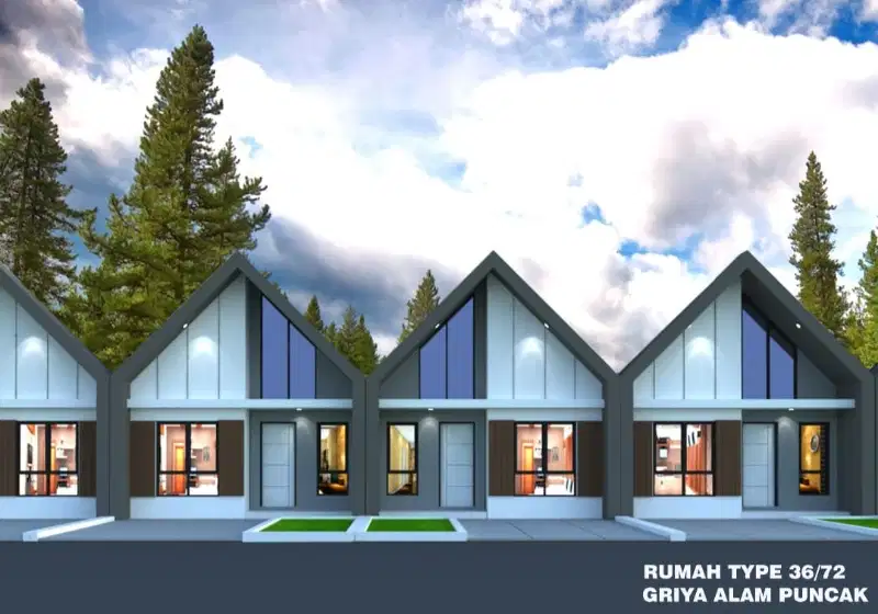Rumah modern type ( skandinavia ) Di Griya Alam Puncak