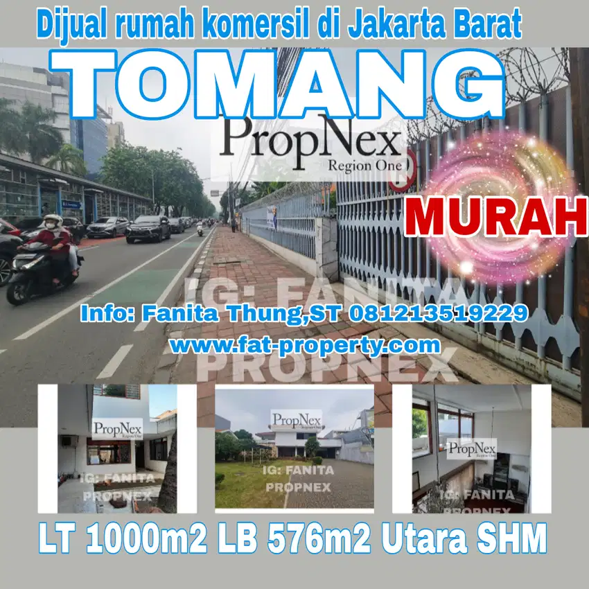 Dijual rumah komersil di Jl Tomang Raya,Jakarta Barat LT 1000m2 LB576m