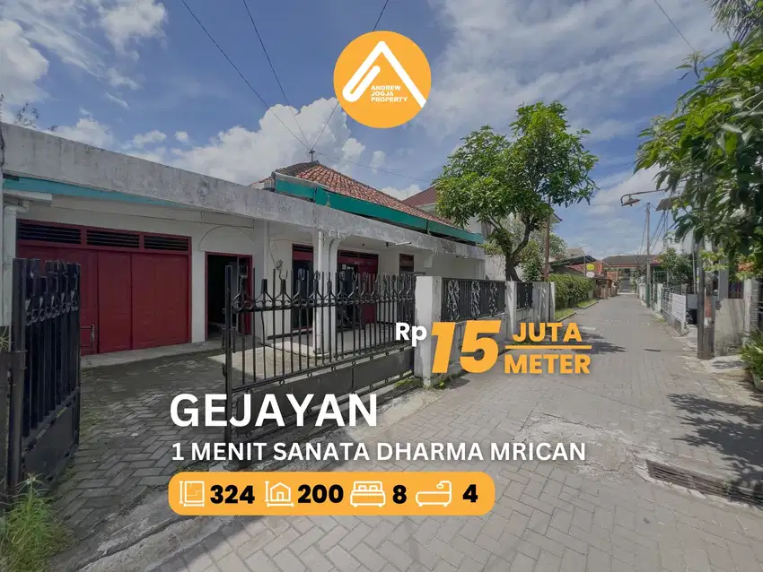 Jual Rumah Bonus Tanah 1 menit Kampus Sanata Dharma