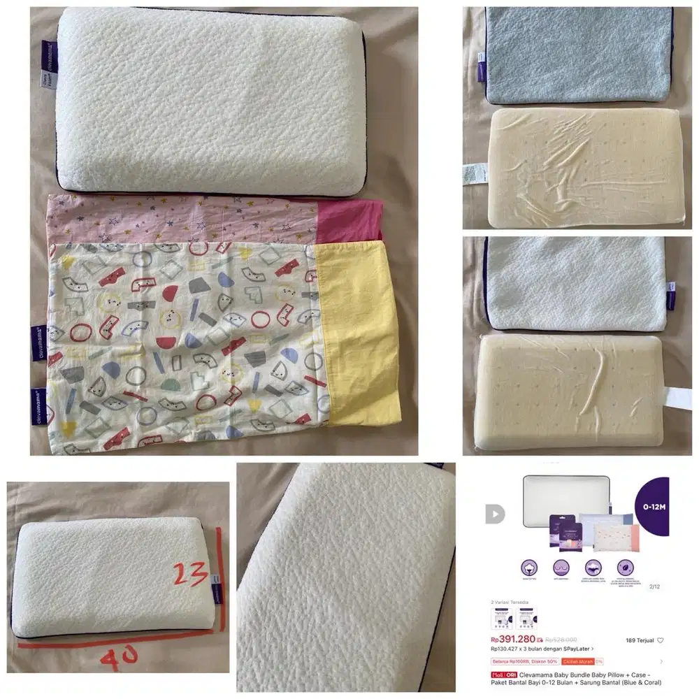 PL-Clevamama cleva foam pillow - bantal bayi 0-12m plus sarung 2pcs