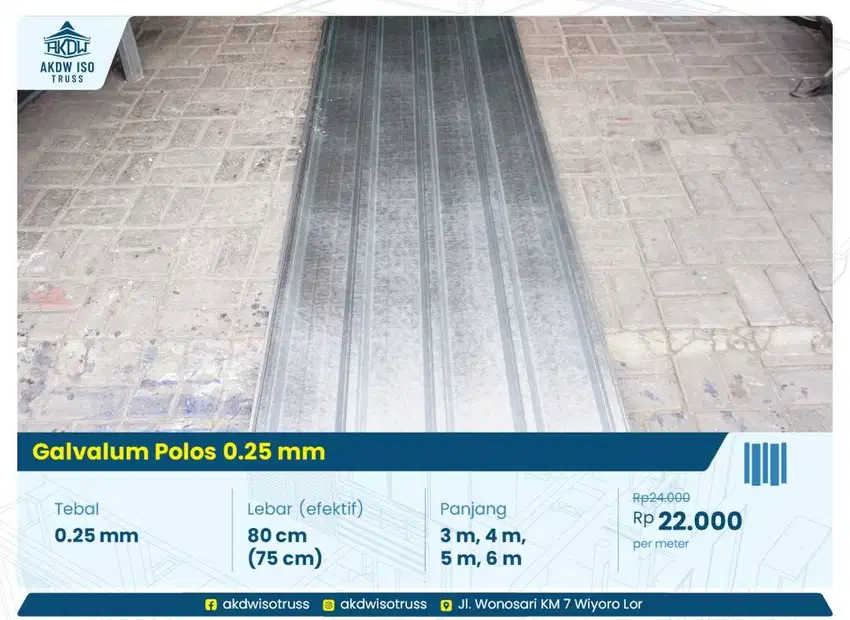 Galvalum / Spandek Metal Polos dan Pasir 0.25mm 0.30mm UPVC Dr Shield