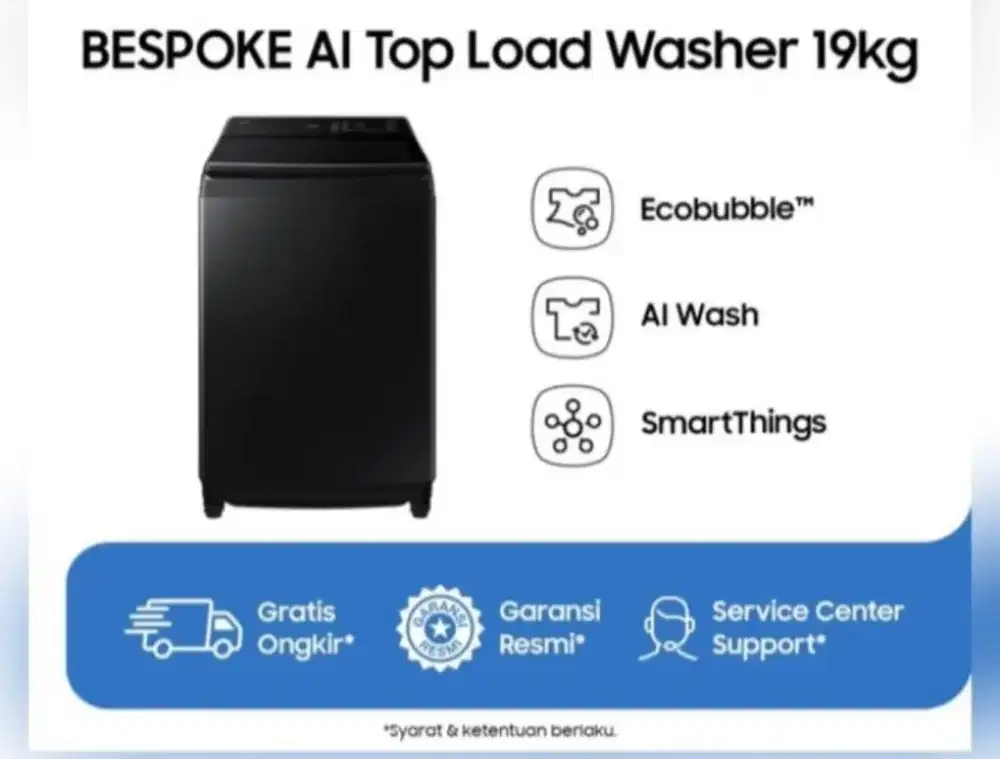 SAMSUNG TOP LOADING WA80F19B9BSE 19KG