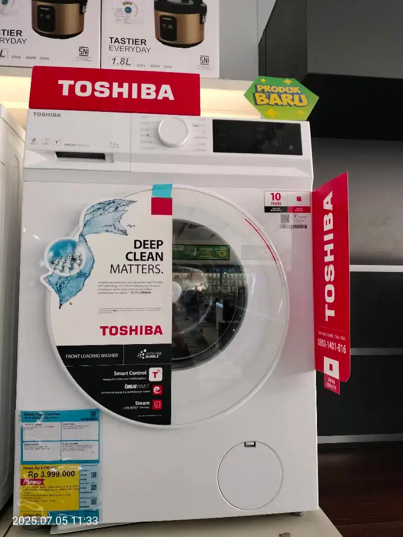 Mesin cuci Toshiba Front loading TW-BL85A2N cicilan tanpa DP