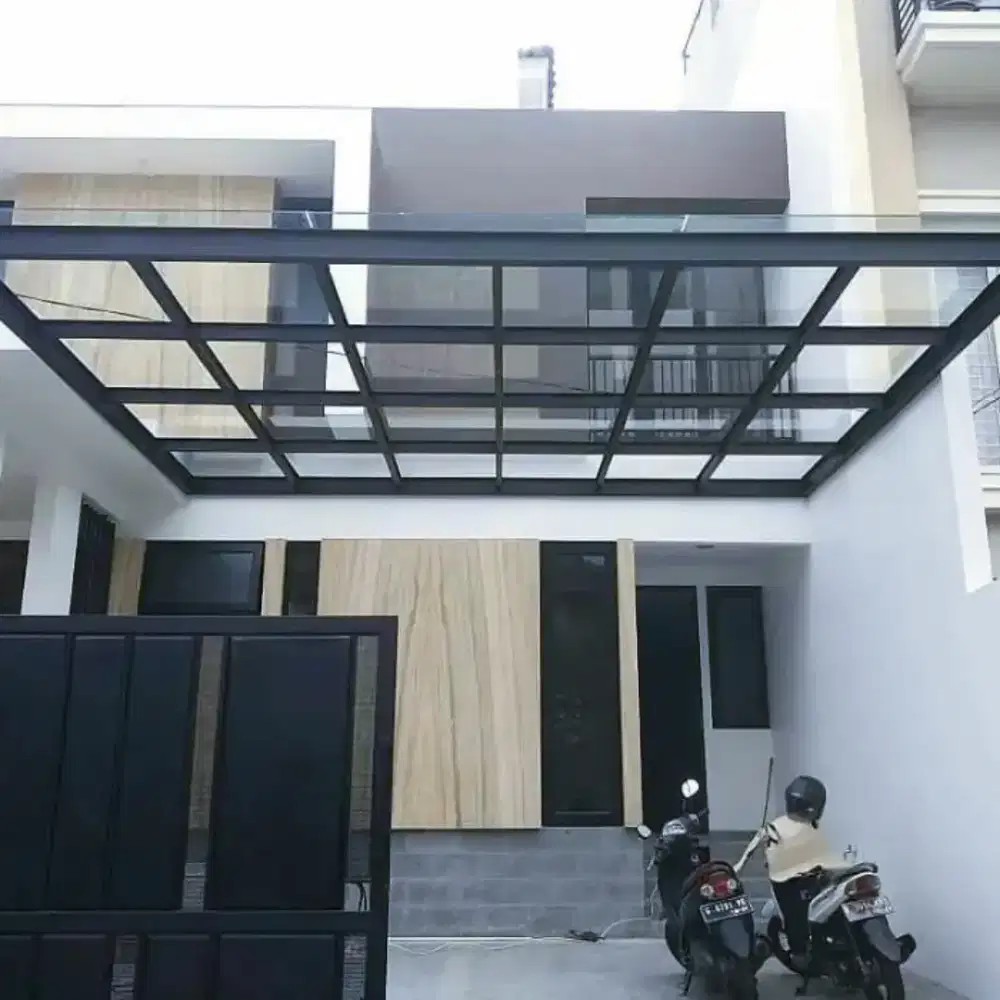 Kanopi kaca modern
