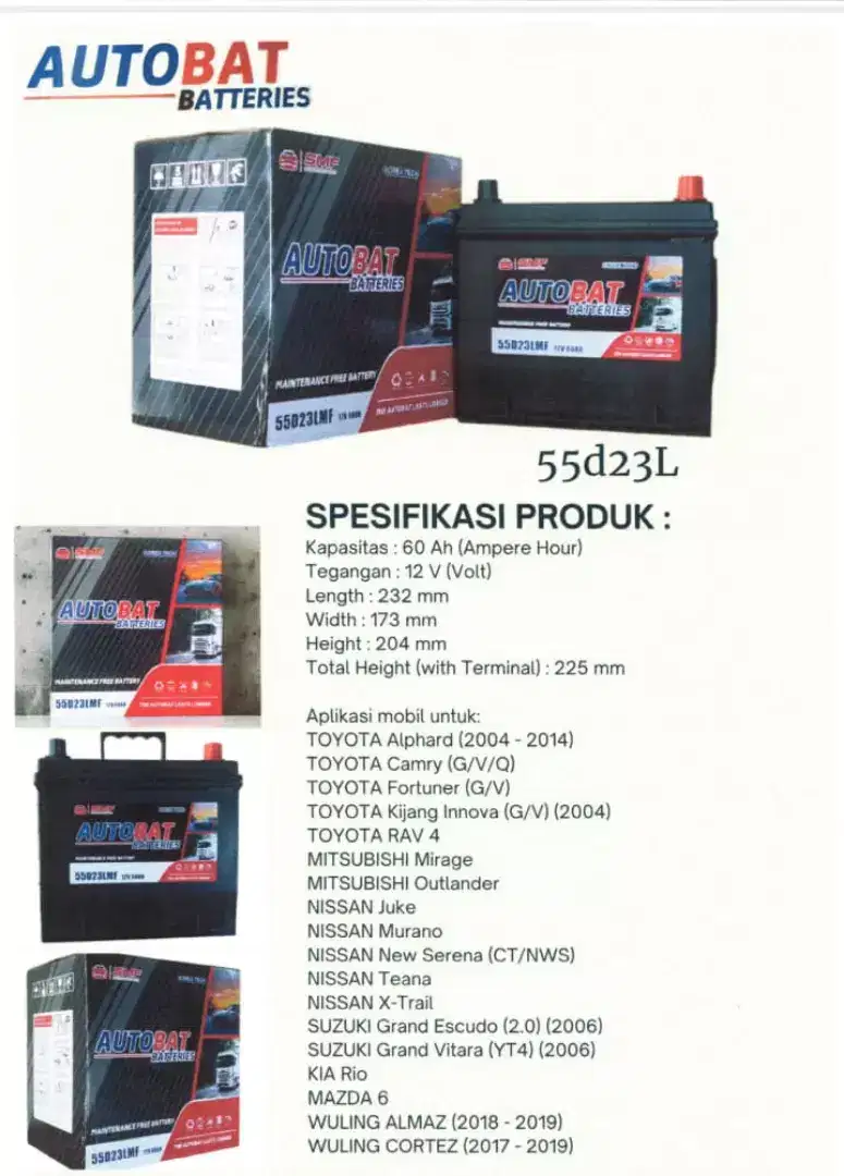 Promo Aki kering 55D23L 60 AH
