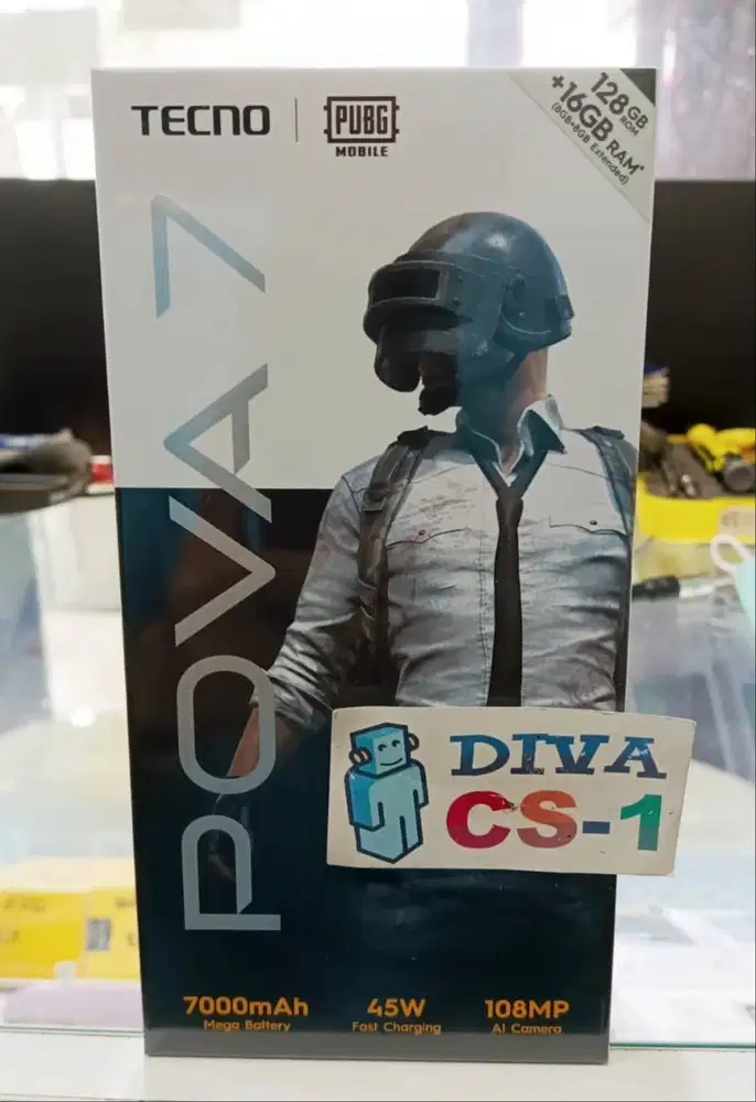 Tecno POVA 7 Ram 8Gb 128Gb Batere 7000 mAH Gaming Helio G100 Antapani