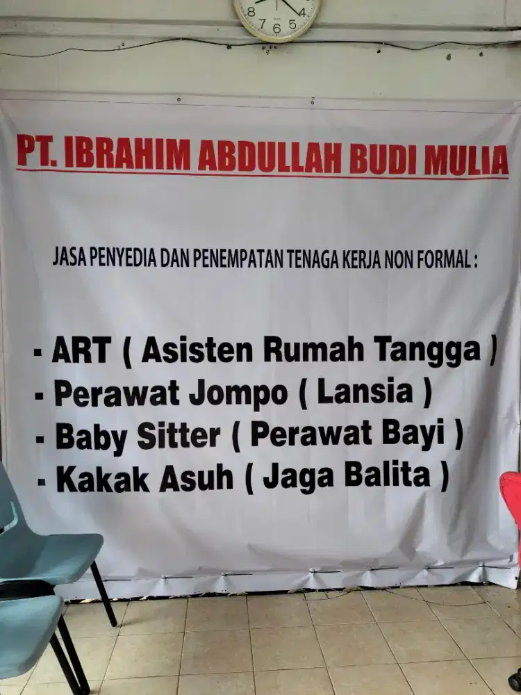 Penyedia Tenaga Kerja ART , Babysitter , Perawat Jompo ,  Kakak Asuh