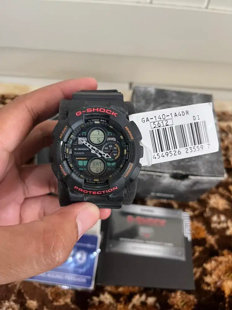 Jam tangan Pria Casio G-Shock GA-140-1A4 Hitam Original Fullset