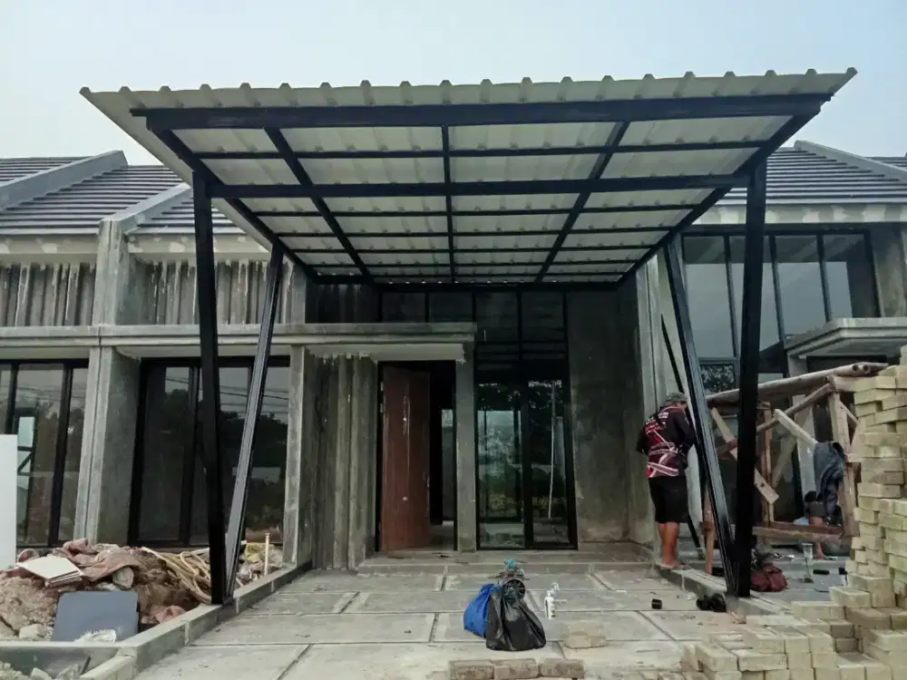 Kanopi baja ringan tiang V minimalis