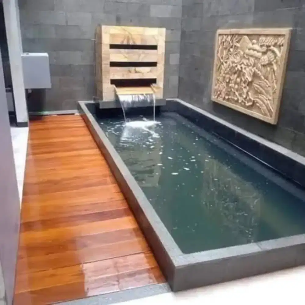 Pembuatan kolam ikan koi minimalis kaca